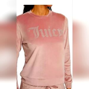 New Juicy Couture Solid Pink Velvet Fleece Lounge  Sleep Shirt M